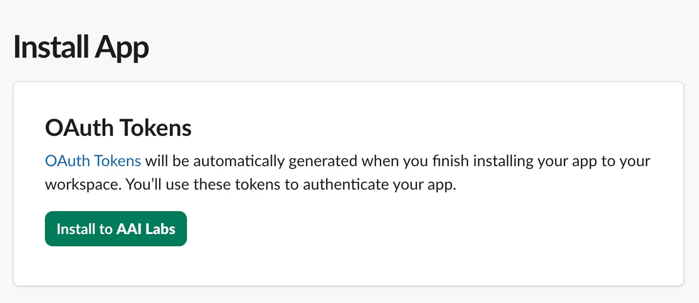 Slack Install App page with Install to workspace