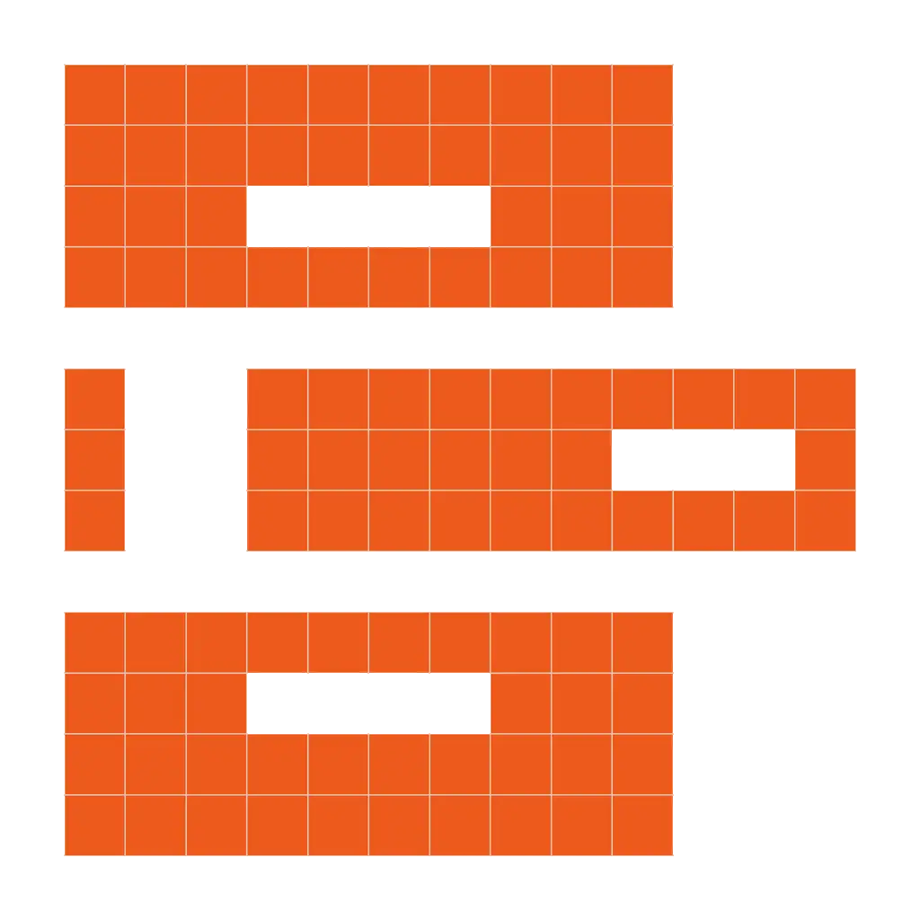 Pixel-art search symbol representing precedent research