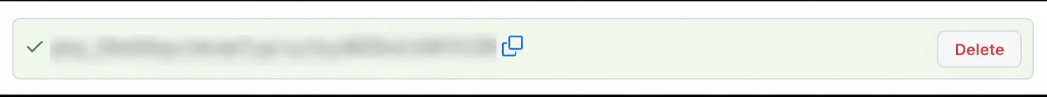 GitHub Classic PAT success row with the token blurred and copy control visible
